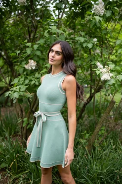Fashion Shoshanna Arabella Dress Pistachio/Camel