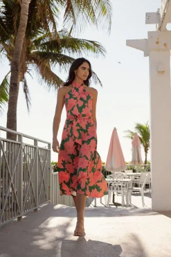 Shop Shoshanna Beekman Dress Peony Pink/Spring Green