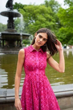 Cheap Shoshanna Deco Dress Raspberry/Red