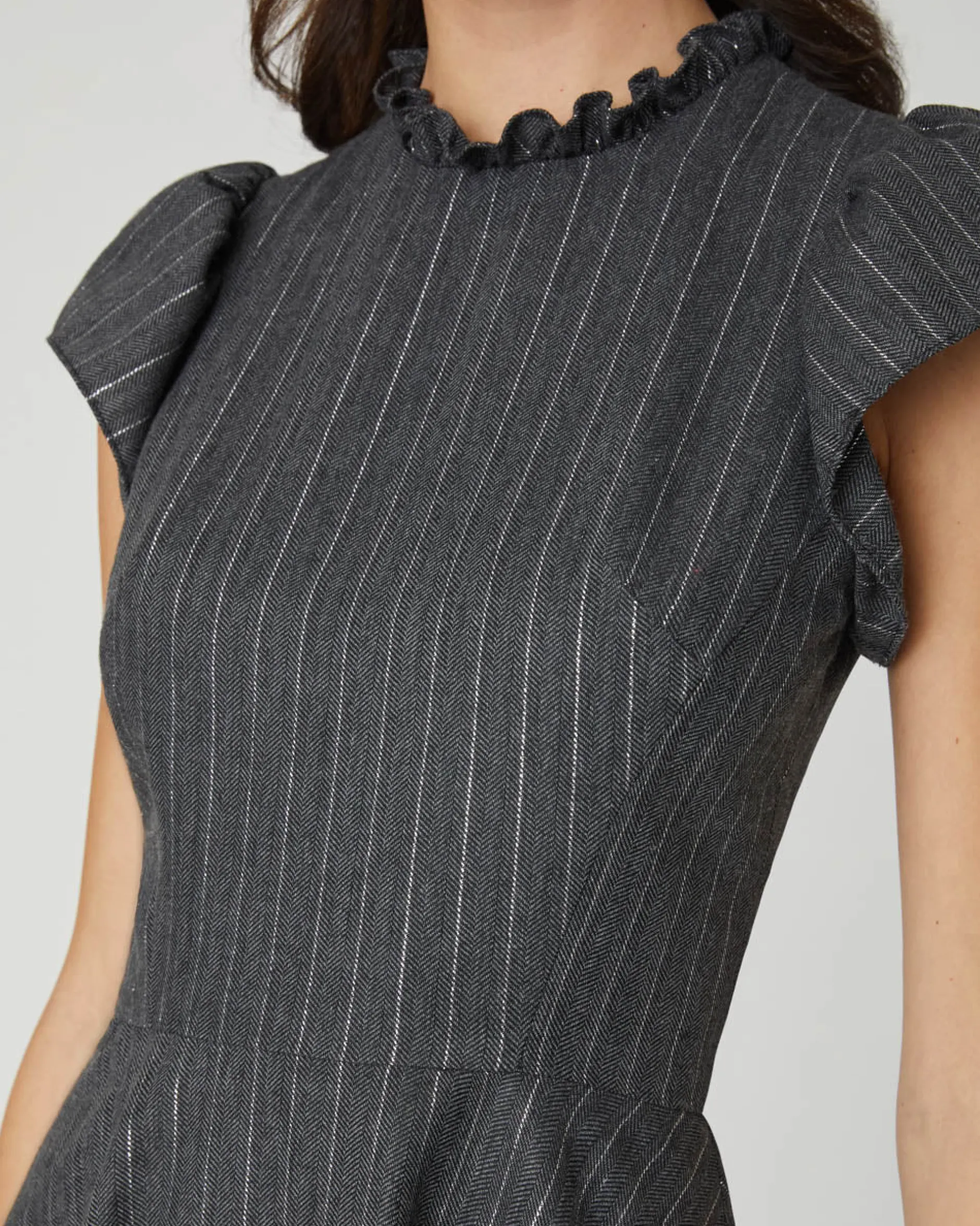 New Shoshanna Delaney Dress Grey/Silver