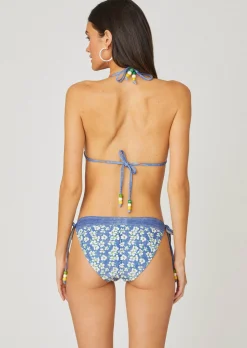Best Sale Shoshanna Denim Clean Triangle Bikini Bottom Denim/Ivory
