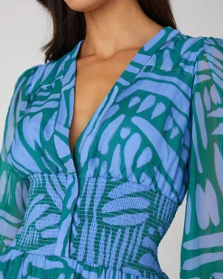 Fashion Shoshanna Harlan Dress Blue Multi