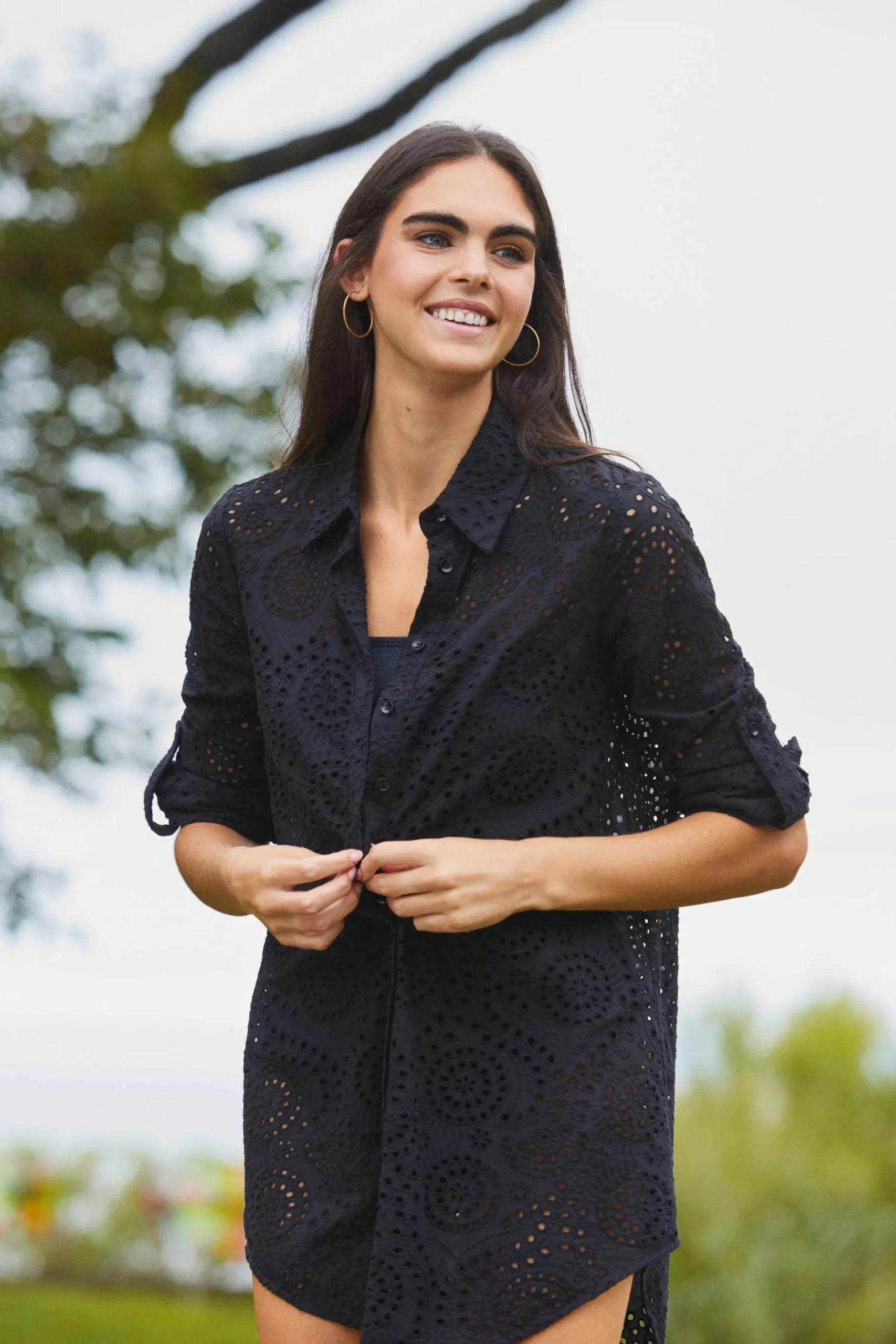 Store Shoshanna Jet Mini Shirtdress
