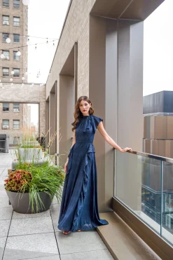 Shop Shoshanna Midnight Astreri Dress Navy