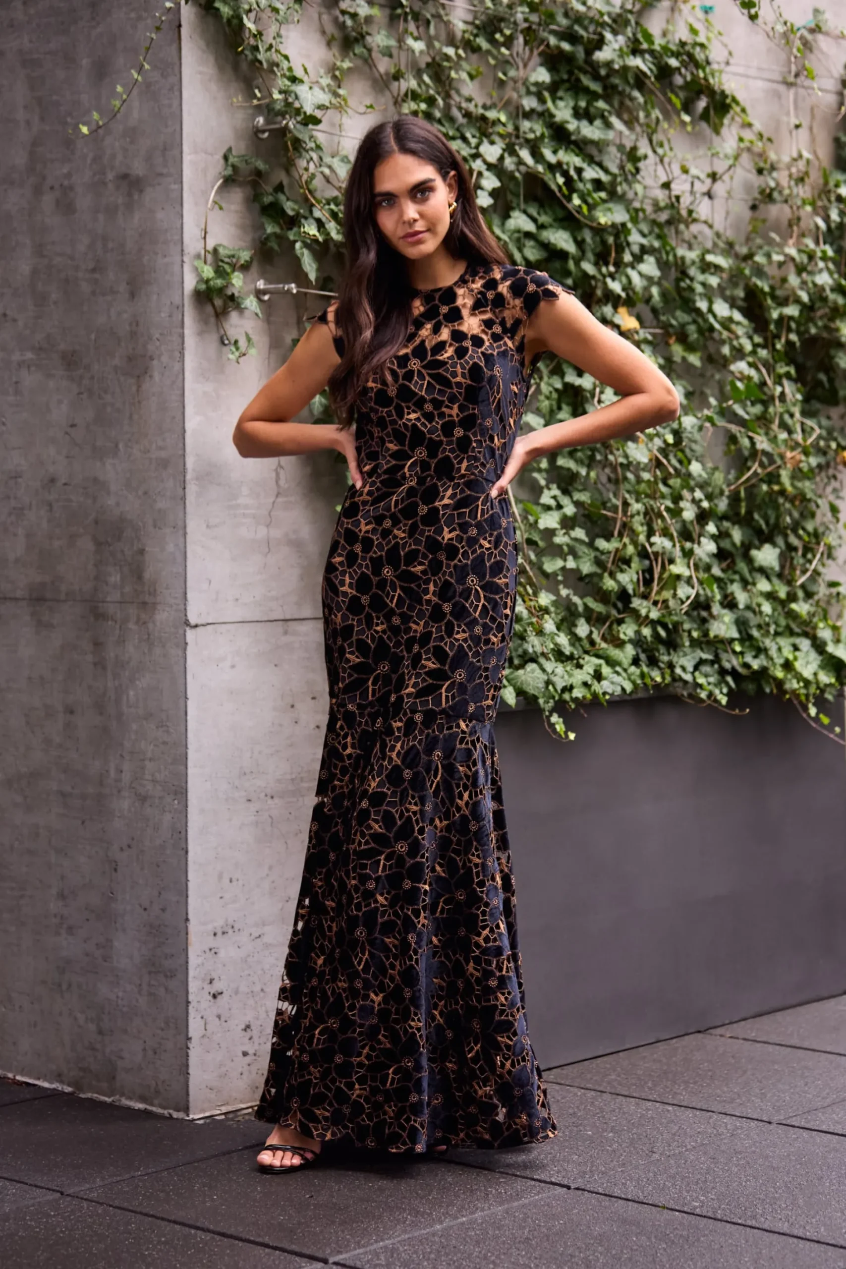Best Shoshanna Midnight Carlotta Dress Jet/Bronze