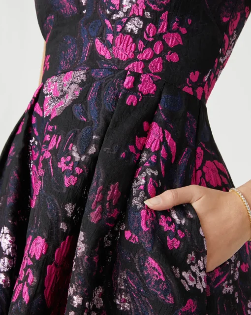 New Shoshanna Midnight Daniela Dress Fuchsia/Jet