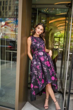 New Shoshanna Midnight Daniela Dress Fuchsia/Jet