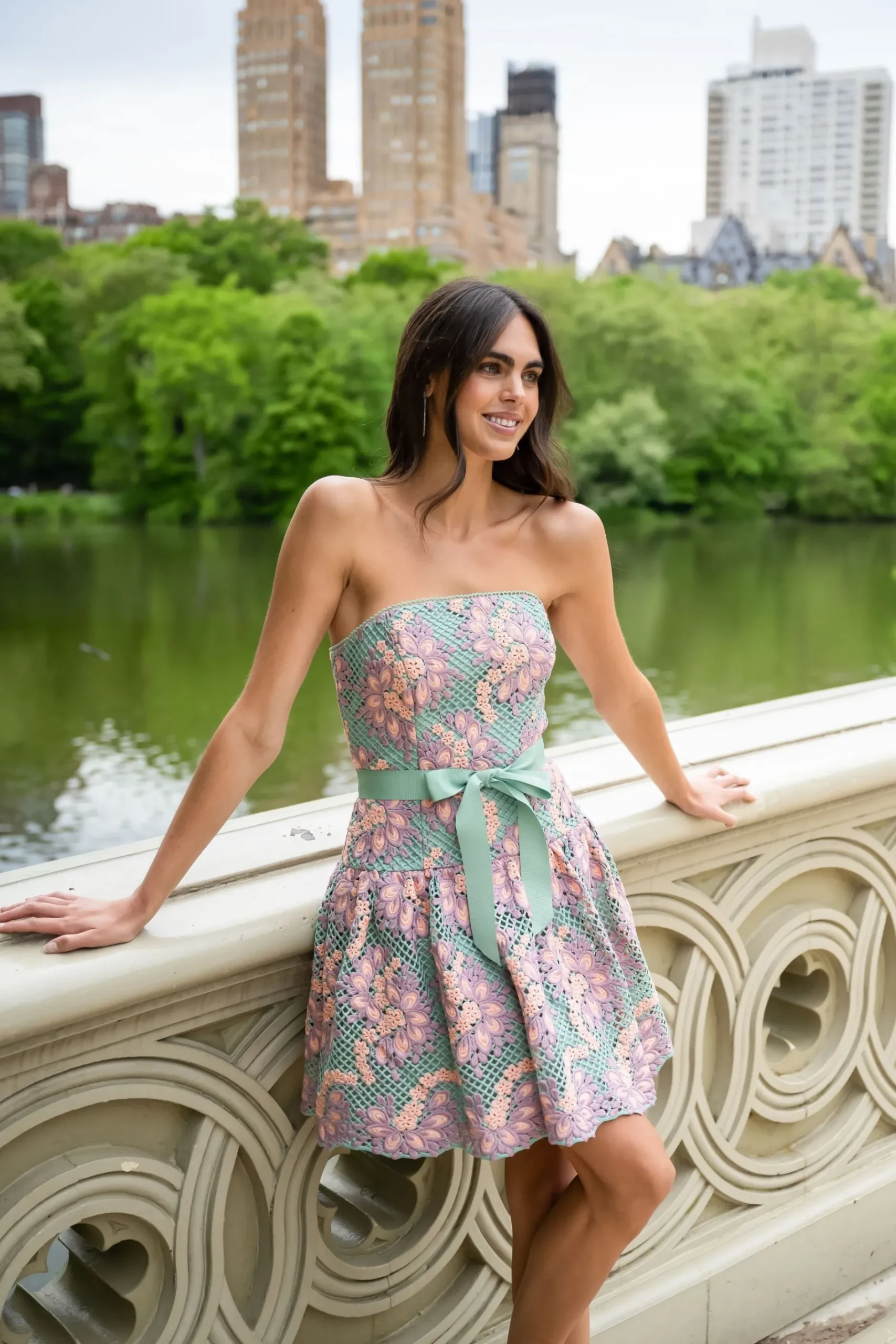 New Shoshanna Midnight Ester Dress Pastel Multi