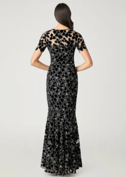Shop Shoshanna Midnight Fiona Dress Jet/Silver