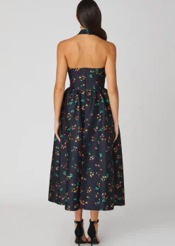 Best Sale Shoshanna Midnight Georgia Dress Jet/Rose/Green