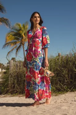 Outlet Shoshanna Midnight Laurel Dress Magenta Multi