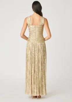 Discount Shoshanna Midnight Lora Dress Gold Foil