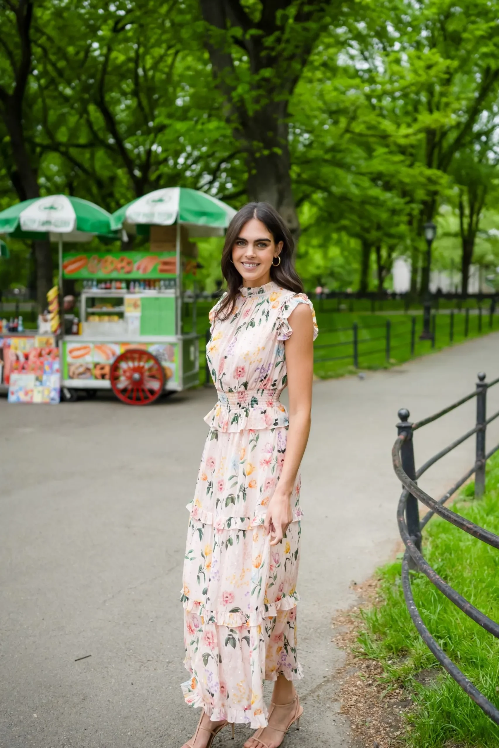 Sale Shoshanna Midnight Maren Dress Blush/Green Multi