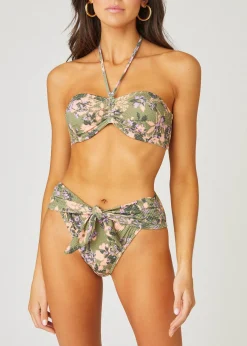Hot Shoshanna Olive and Lavender High Waist Bottom Olive/Lavender